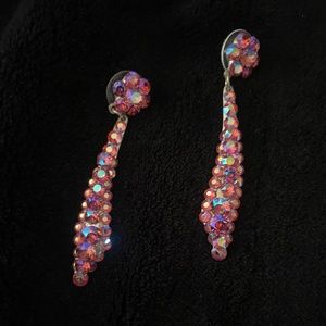 Pink Jim Ball Prom Pageant Earrings